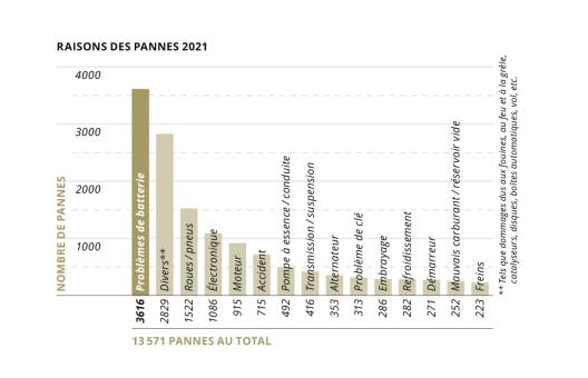Raisons des pannes 2021