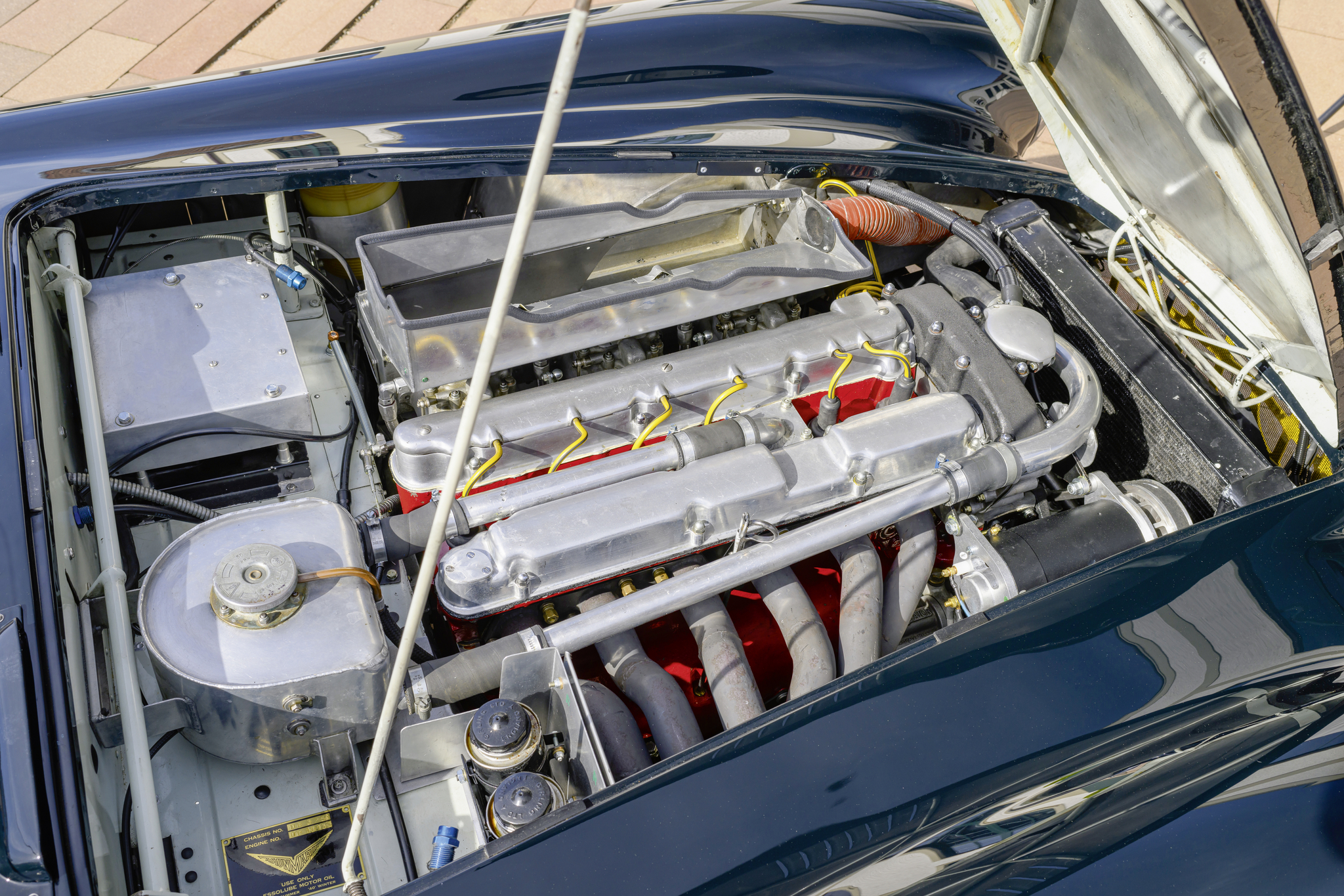 3-Liter 6-Zylinder Lagonda Motor mit zwei obenliegenden ­Nockenwellen und 163 PS.