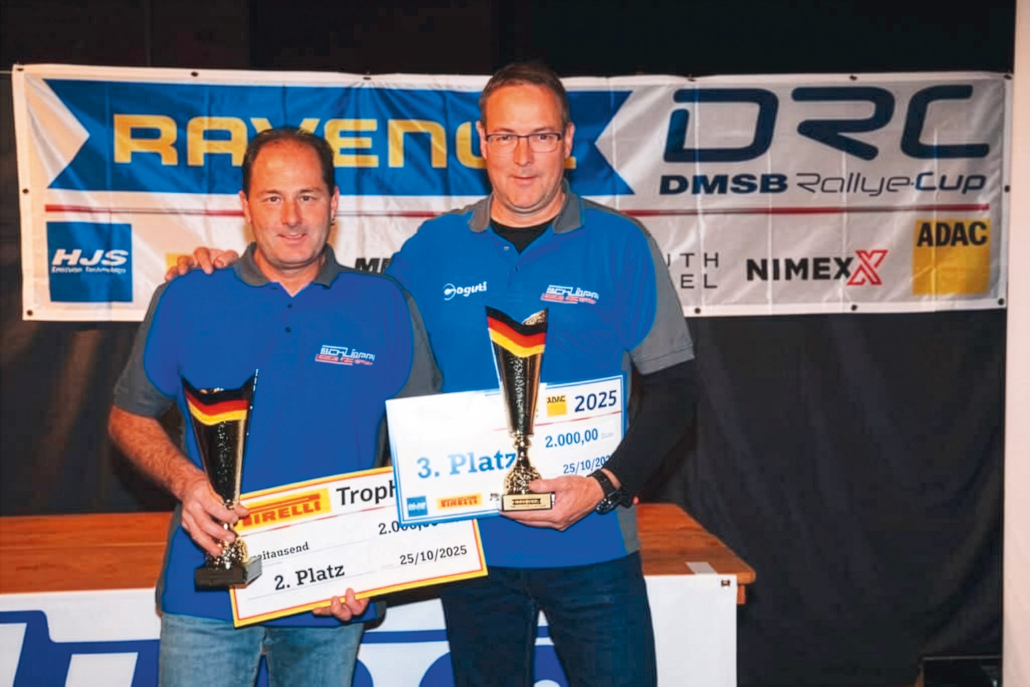 Lange Zeit auf Meisterkurs: Am Ende belegen Schläppi (rechts) und Dominique Juple Platz 3 in der Gesamtwertung des Deutschen Rallye Cup DRC. 