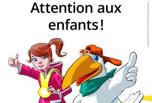 Affiche "Attention aux enfants!" format F4 (89.5 x 128 cm)