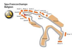 Streckenplan von Belgien, Spa