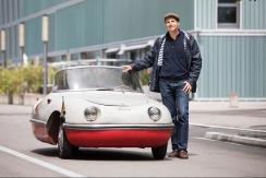 Belcar Dreirad mit Besitzer, Meier