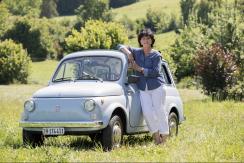 Fiat 500 Giardiniera mit Besitzerin, Wallimann