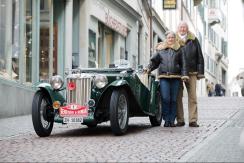 MG TC 1948 mit Besitzer, Schönauer