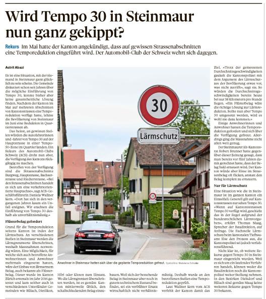 Presseartikel Zürcher Unterländer