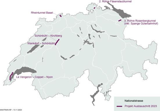 Sechs Projekte zur Engpassbeseitigung und zur Entlastung der Städte und Agglomerationen