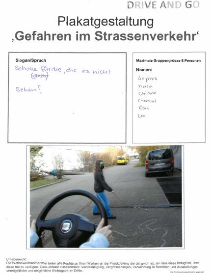 Gewinnerfoto vom 18.11.2021: Plakatgestaltung «Gefahren im Strassenverkehr».