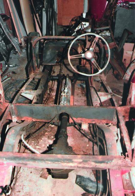 Erbärmlicher Zustand des MG TD vor der Restaurierung 1984.