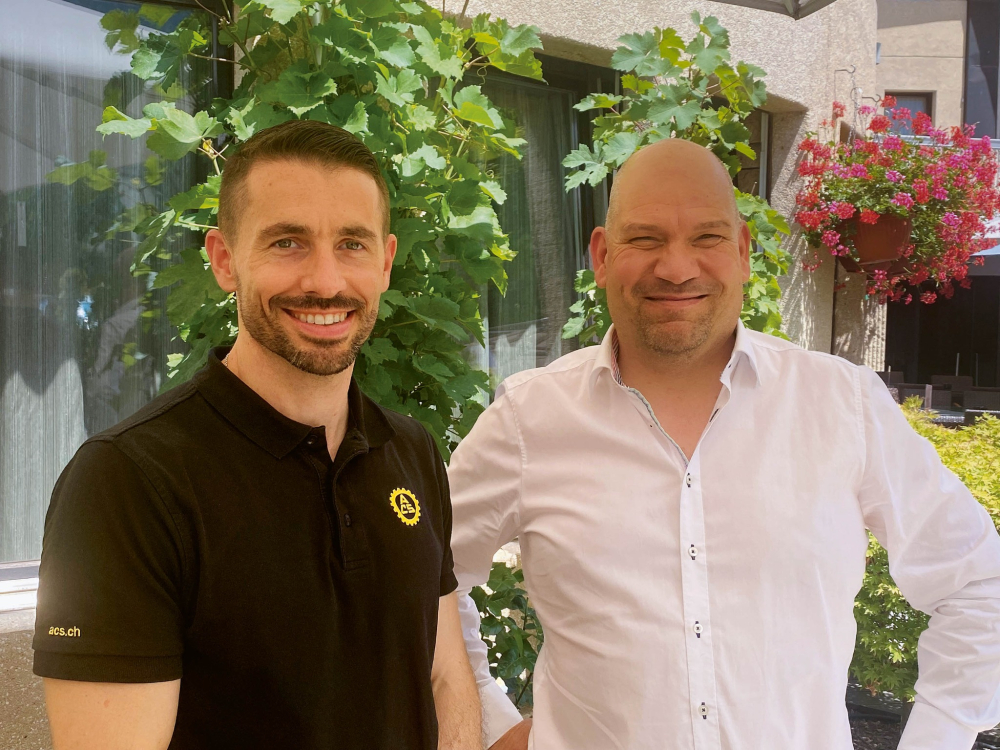 Fabien Produit, Generalsekretär des ACS, und Jean-Albert Ferrez, Präsident des RIV