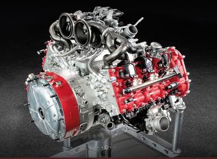 V6 avec moteur à flux axial Ferrari 296.