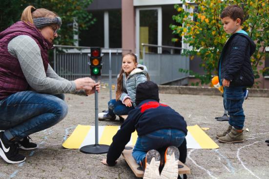 Verkehrsunterricht für Kinder